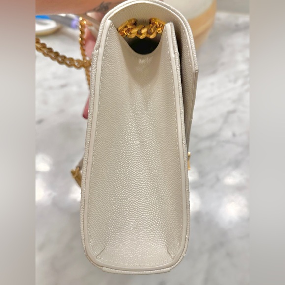 YSL Classic Monogram Envelope Bag Mixed Matelassé Grain de Poudre Leather Medium - Picture 9 of 14